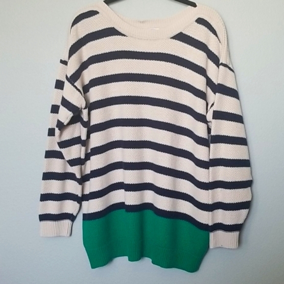 Susan Graver Preppy Nautical Academia Coastal essentials striped knit sweater 2X - Picture 7 of 7